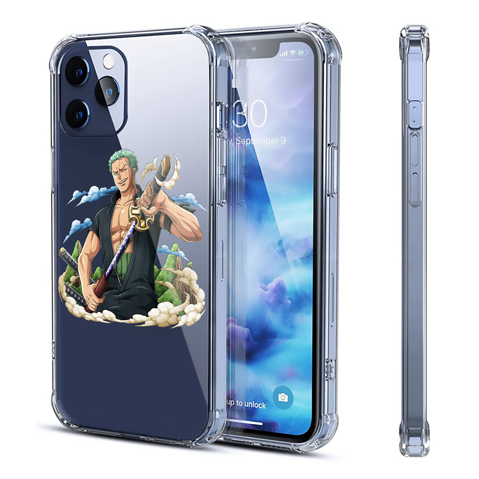 （画像用） ワンピース ロロノア・ゾロ ONE PIECE Roronoa Zoro 【iPhone 12シリーズ対応】透明スマホケース（クリアソフトケース）